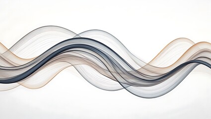 Fototapeta premium Abstract Wavy Lines of Smoke and Light Intertwining Elegantly