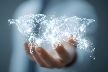 Global Network Connection Held in Hand.