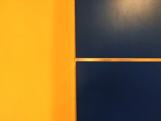 Abstract Minimalist Wall Art Vibrant Yellow and Deep Blue Contrast