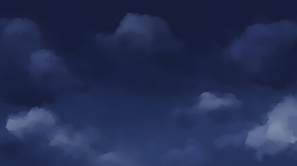 Obraz premium Abstract Night Sky Cloudscape Painting Midnight Blue Hues