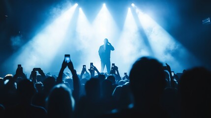 Energetic live music performance with audience.