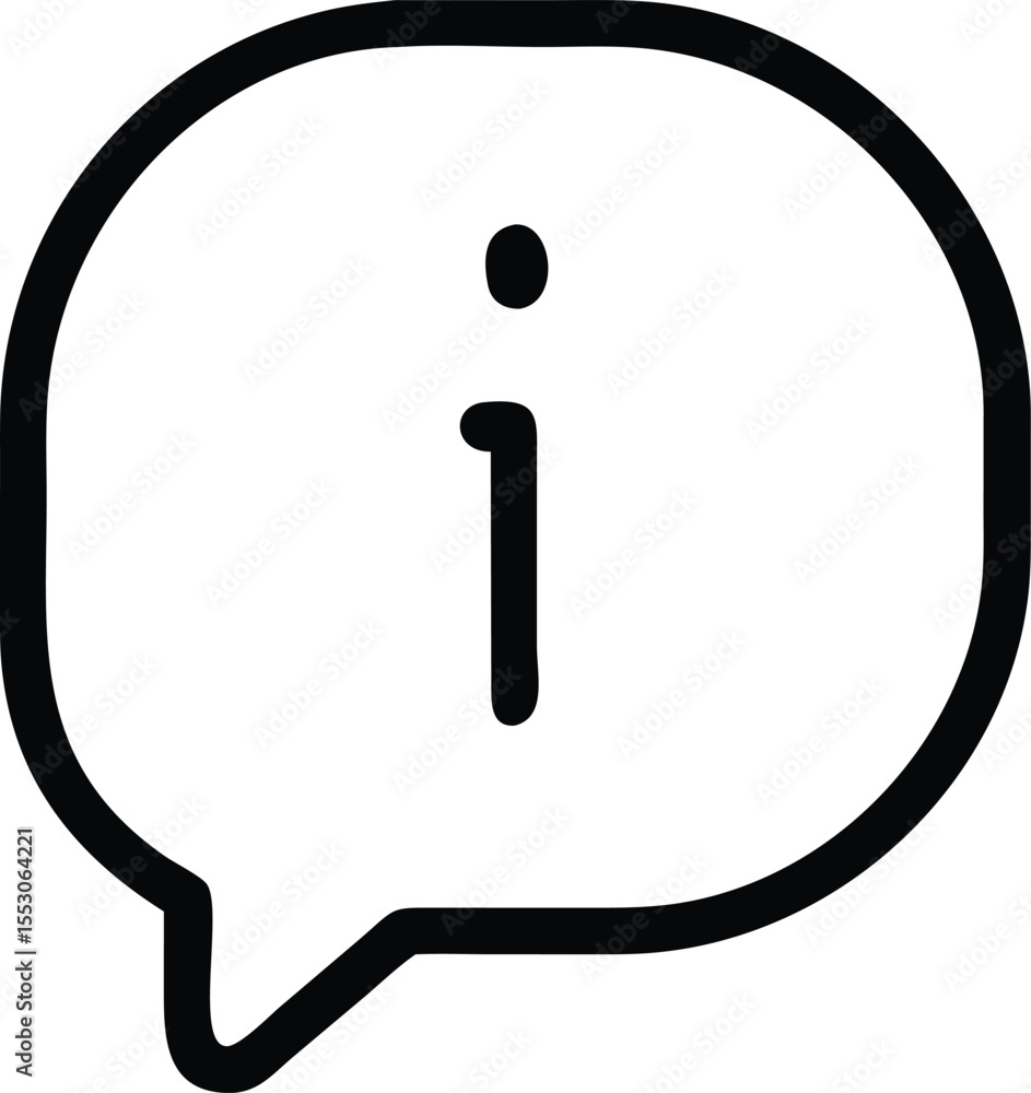Poster clean outline vector icon of a speech bubble with a subtle wave detail