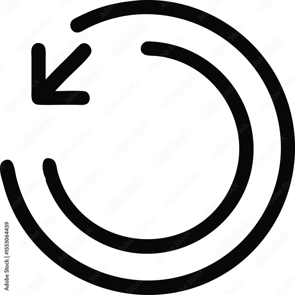 Poster simple outline icon of a circular arrow indicating rotation or refresh
