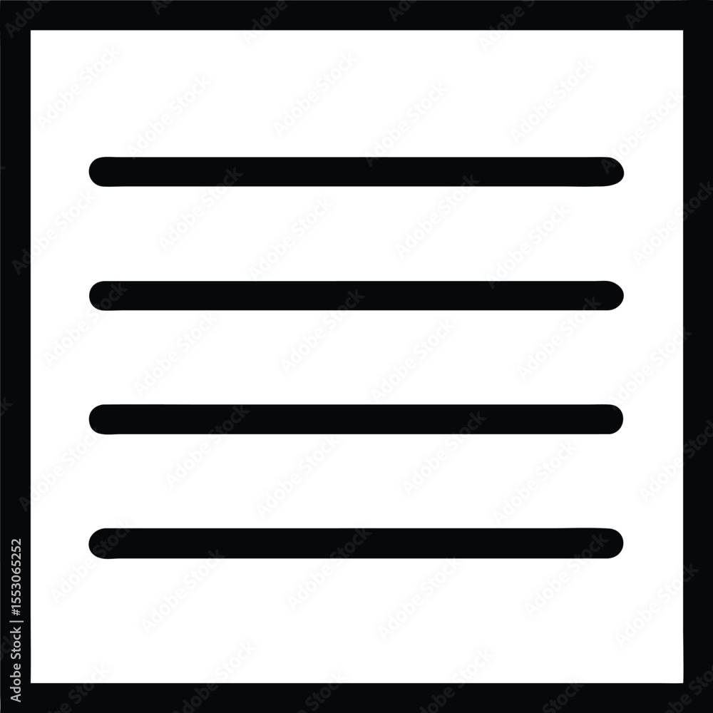 Poster outline vector icon representing multi line text with a clean modern design