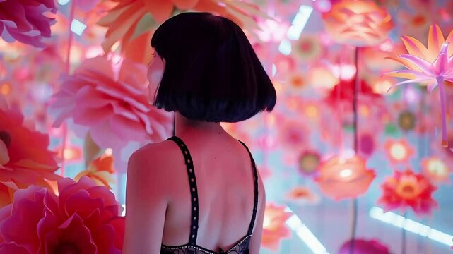 イマーシブ体験をしている若い女性