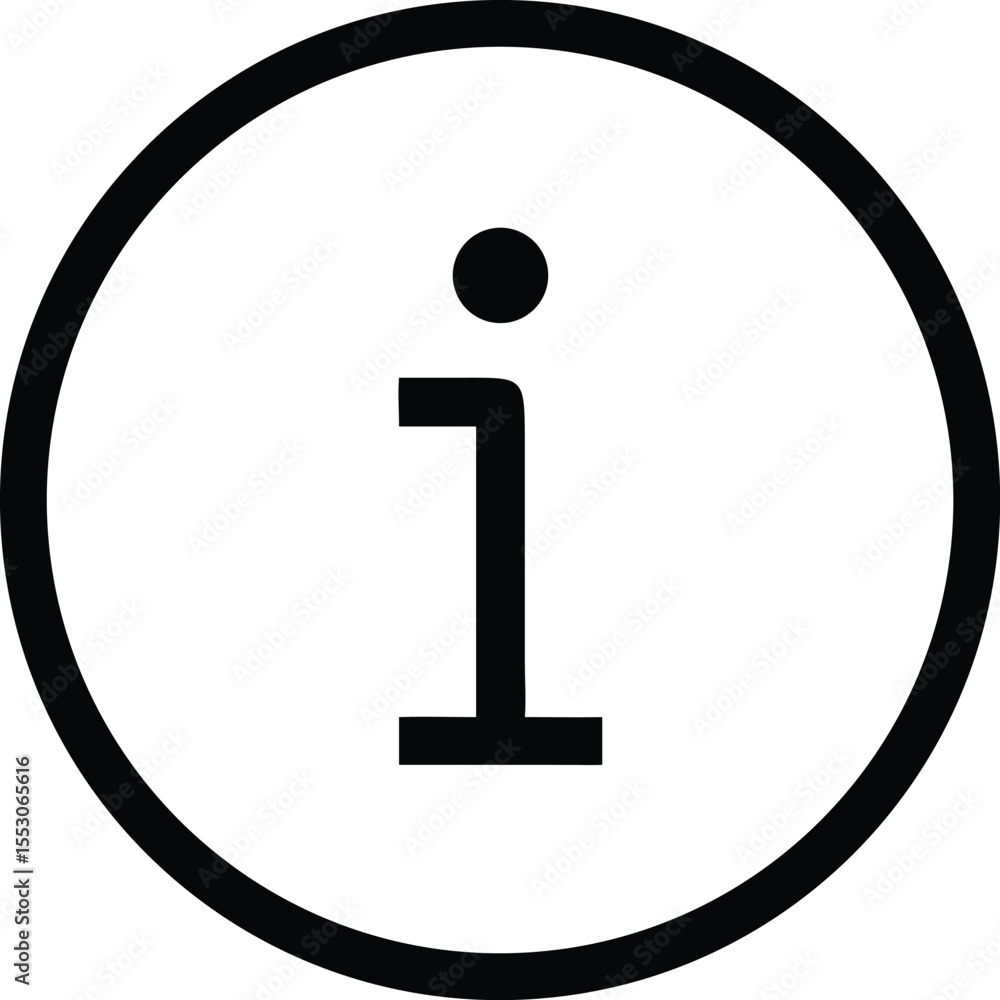 Poster simple outline vector icon representing information or a circle with key details
