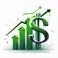 Fototapeta premium Upward trend of dollar value in motion