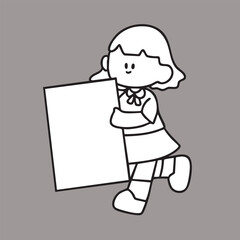 Cute cartoon, children, school age, illustration, hand drawn
