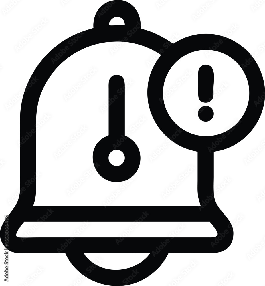 Aufkleber minimal outline vector icon of a bell for alert and notification systems