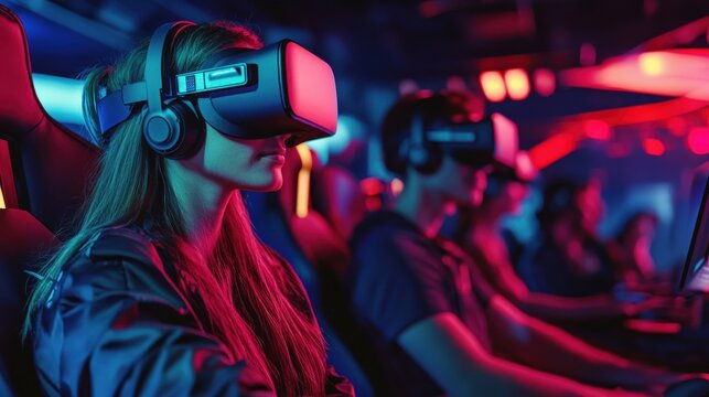 People are gaming and using virtual reality headsets together