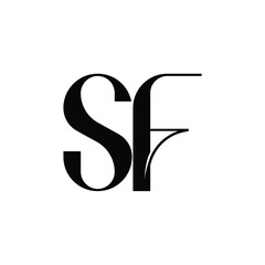 SF monogram logo design letter text name symbol monochrome logotype alphabet character simple logo