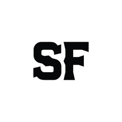 SF monogram logo design letter text name symbol monochrome logotype alphabet character simple logo