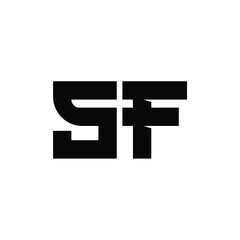 Obraz premium SF monogram logo design letter text name symbol monochrome logotype alphabet character simple logo