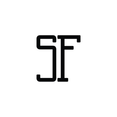 SF monogram logo design letter text name symbol monochrome logotype alphabet character simple logo