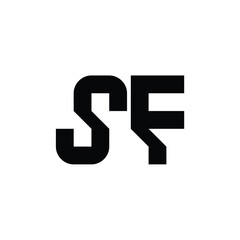 SF monogram logo design letter text name symbol monochrome logotype alphabet character simple logo