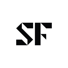 SF monogram logo design letter text name symbol monochrome logotype alphabet character simple logo