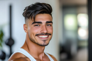 Young man with modern hairstyle 