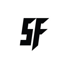 SF monogram logo design letter text name symbol monochrome logotype alphabet character simple logo