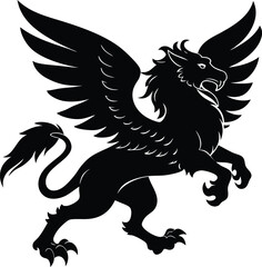 Obraz premium Silhouette of a Griffin in Flight