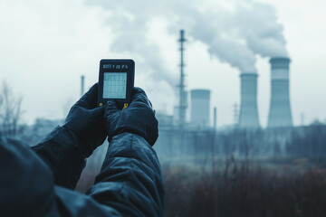 Device measuring the current pollution levels 