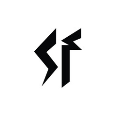 SF monogram logo design letter text name symbol monochrome logotype alphabet character simple logo