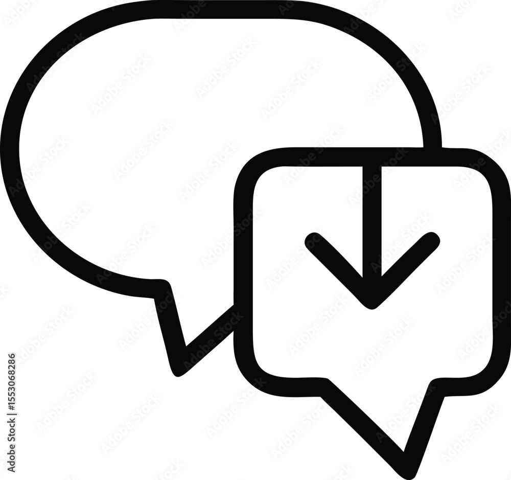 Poster round speech bubble popover icon for user interface and communication design