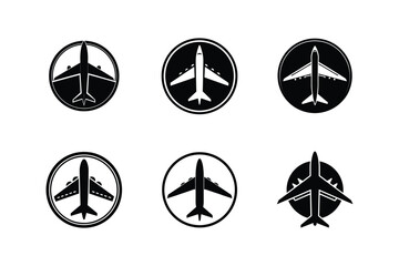 Fototapeta premium airplane icon silhouette vector illustration design