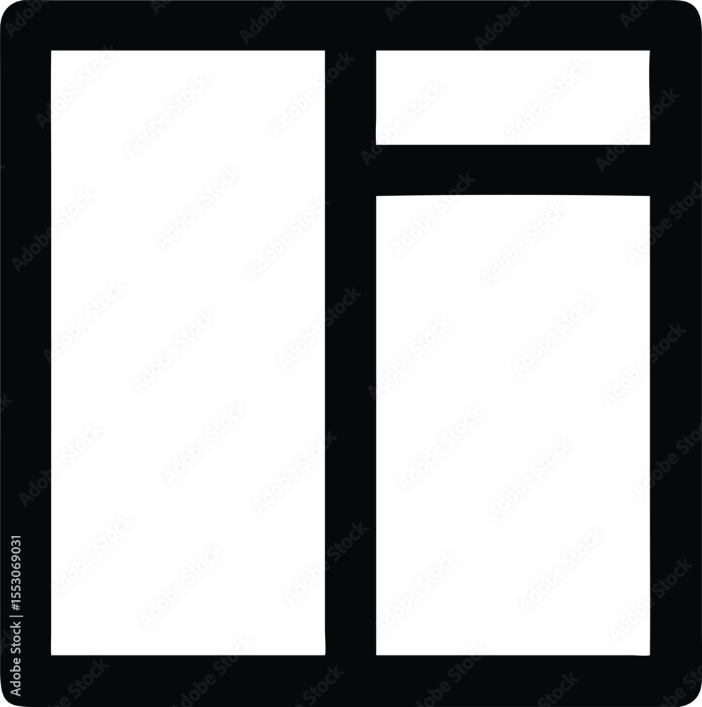 Poster clean icon representing a vertical sidebar with a left panel layout