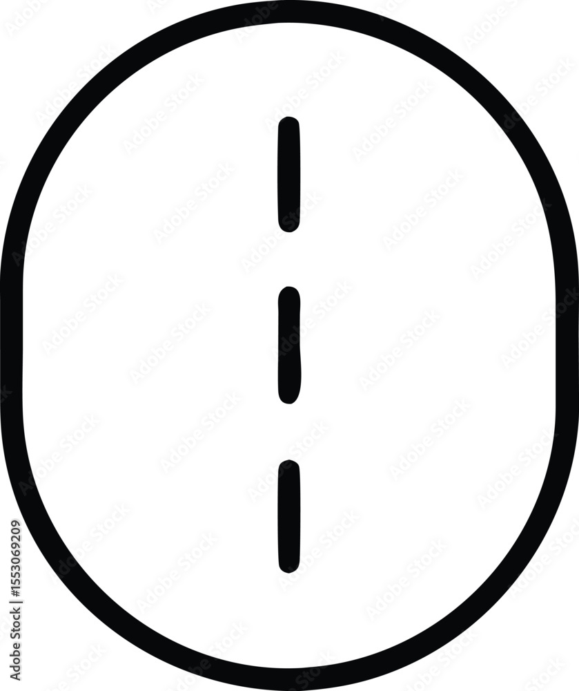 Poster simple graphic element featuring three aligned vertical dots and a connecting line