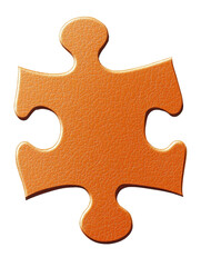orange puzzle piece isolated on white background