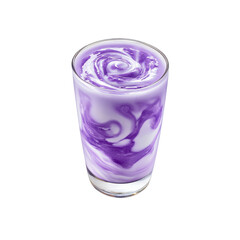 Swirled Purple and White Smoothie in Glass
