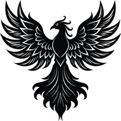 Obraz premium Silhouette of a phoenix rising