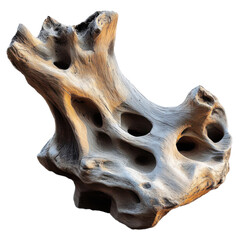 driftwood sculpture isolated on white background