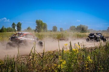 Hard ride UTV on sandy road. 4x4, extreme, adrenalin. © Antonio