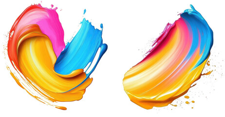 abstract colorful paint swirls on white background vector illustration