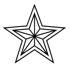 Obraz premium Line Art Scholarly Star Design
