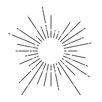 Starburst or sunburst lines. PNG starburst radial rays frame. Isolated transparent PNG.