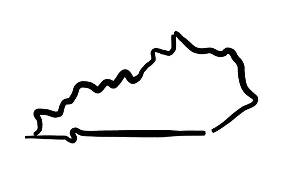 Kentucky simple logo. State map outline - smooth simplified US state shape map. Isolated transparent PNG.