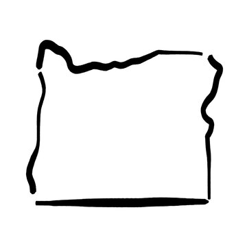Oregon simple logo. State map outline - smooth simplified US state shape map. Isolated transparent PNG graphic.