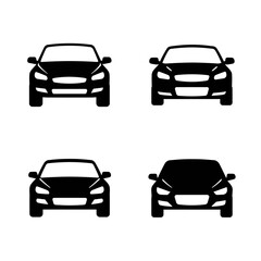 Collection of Automotive car logo design with concept sports vehicle icon 
silhouette on black background. Vector illustration.