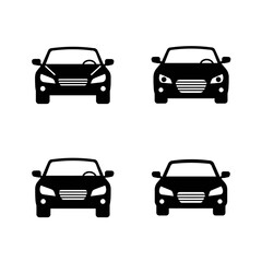 Collection of Automotive car logo design with concept sports vehicle icon 
silhouette on black background. Vector illustration.
