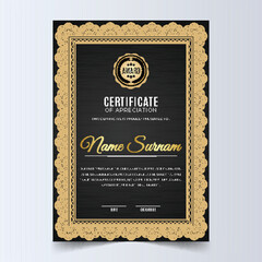 Black Vintage Style Certificate Template