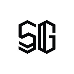 SG monogram logo design letter text name symbol monochrome logotype alphabet character simple logo
