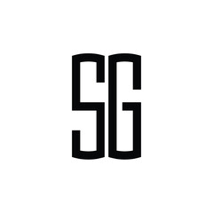 Fototapeta premium SG monogram logo design letter text name symbol monochrome logotype alphabet character simple logo