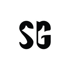 Obraz premium SG monogram logo design letter text name symbol monochrome logotype alphabet character simple logo
