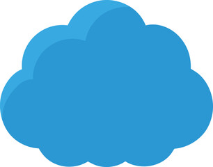 Fluffy Blue Cloud Illustration A Simple, Cartoon Cloud Design