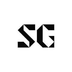 SG monogram logo design letter text name symbol monochrome logotype alphabet character simple logo