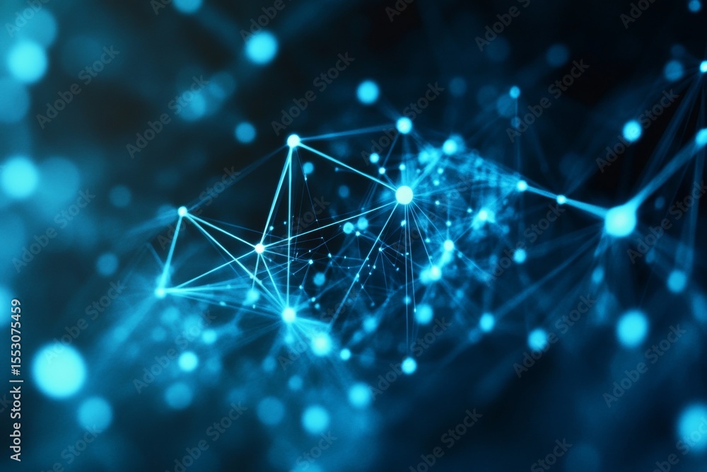Poster abstract network communication and cloud computing backdrop with geometric shape polygonal element