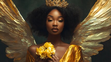 Stunning Fantasy Portrait of Beautiful African Woman Model