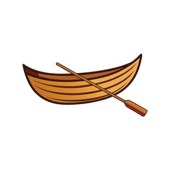 Wooden Rowboat A Classic Sailing Vessel Illustration